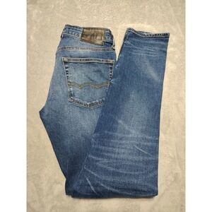 American Eagle Blue Jeans Men 28x33 Distressed Straight Stretch Fitted Flex